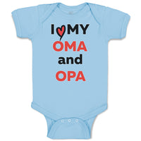 Baby Clothes I Love My Oma and Opa Grandpa Grandfather Baby Bodysuits Cotton