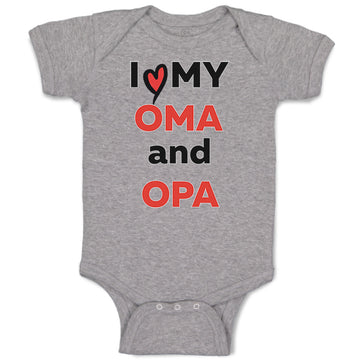 Baby Clothes I Love My Oma and Opa Grandpa Grandfather Baby Bodysuits Cotton