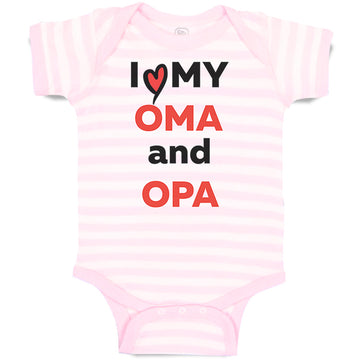 Baby Clothes I Love My Oma and Opa Grandpa Grandfather Baby Bodysuits Cotton