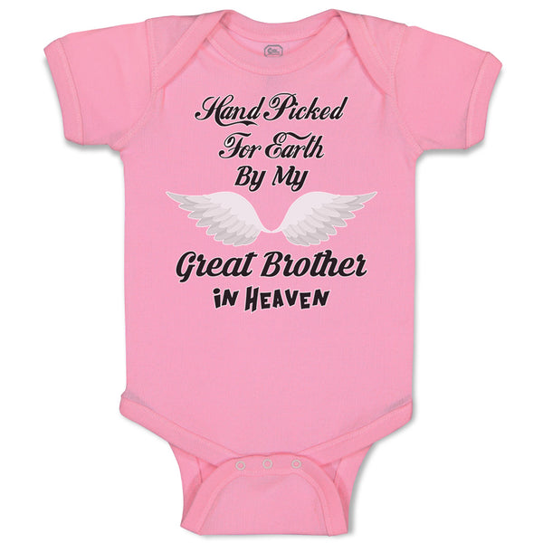 Baby Clothes Hand Picked for Earth by My Great Brother in Heaven Baby Bodysuits