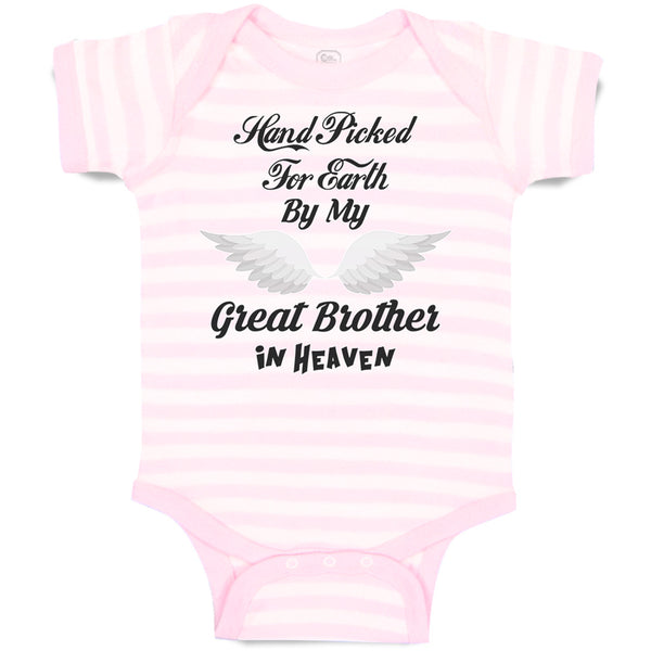 Baby Clothes Hand Picked for Earth by My Great Brother in Heaven Baby Bodysuits