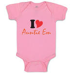 Baby Clothes I Heart Auntie Em Aunt Baby Bodysuits Boy & Girl Cotton