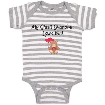 Baby Clothes My Great Grandma Loves Me! Grandparents Baby Bodysuits Cotton