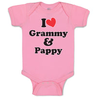Baby Clothes I Love My Grammy and Pappy Grandparents Baby Bodysuits Cotton