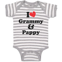 Baby Clothes I Love My Grammy and Pappy Grandparents Baby Bodysuits Cotton