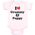 Baby Clothes I Love My Grammy and Pappy Grandparents Baby Bodysuits Cotton