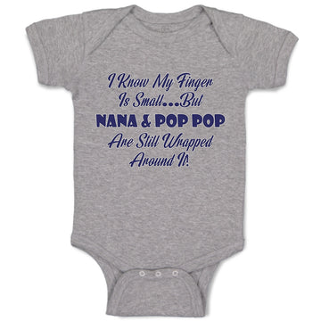 Baby Clothes I Know My Finger Is Small... but Nana and Pop Pop Baby Bodysuits