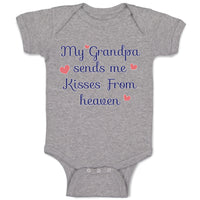 Baby Clothes My Grandpa Send Me Kisses from Heaven Grandpa Grandfather Cotton