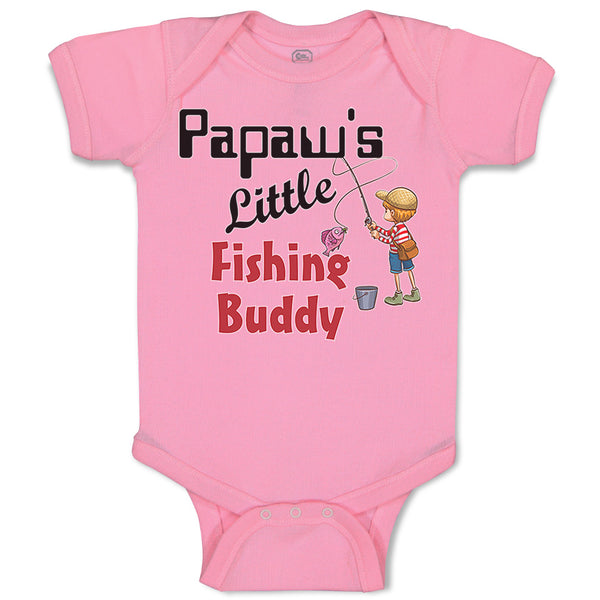 Baby Clothes Papaw's Little Fishing Buddy Grandpa Grandfather Dad Father's Day