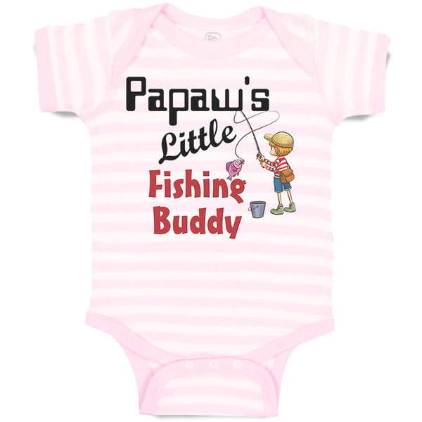 Baby Clothes Papaw's Little Fishing Buddy Grandpa Grandfather Dad Father's Day