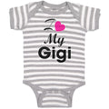 Baby Clothes I Love My Gigi Grandmother Grandma Baby Bodysuits Boy & Girl Cotton