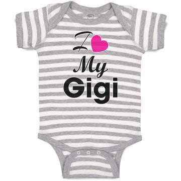 Baby Clothes I Love My Gigi Grandmother Grandma Baby Bodysuits Boy & Girl Cotton