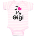 Baby Clothes I Love My Gigi Grandmother Grandma Baby Bodysuits Boy & Girl Cotton