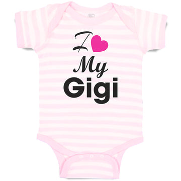 Baby Clothes I Love My Gigi Grandmother Grandma Baby Bodysuits Boy & Girl Cotton