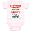 Baby Clothes Don'T Mess with Me 'Cuz My Aunt Kicks Butt! Baby Bodysuits Cotton