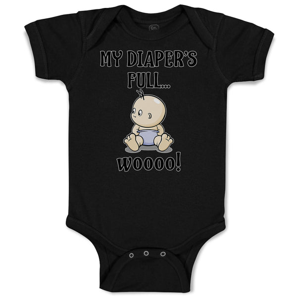 Baby Clothes My Diaper's Full Woooo! Baby Bodysuits Boy & Girl Cotton