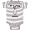 Baby Clothes My Diaper's Full Woooo! Baby Bodysuits Boy & Girl Cotton
