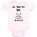 Baby Clothes My Diaper's Full Woooo! Baby Bodysuits Boy & Girl Cotton