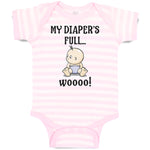Baby Clothes My Diaper's Full Woooo! Baby Bodysuits Boy & Girl Cotton