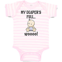 Baby Clothes My Diaper's Full Woooo! Baby Bodysuits Boy & Girl Cotton