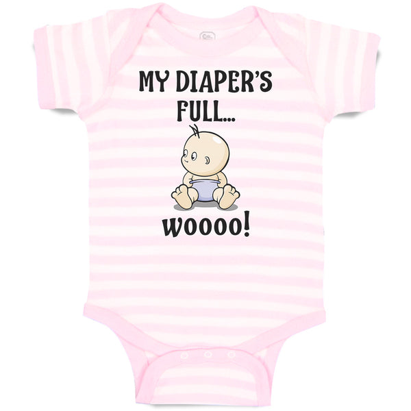 Baby Clothes My Diaper's Full Woooo! Baby Bodysuits Boy & Girl Cotton