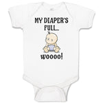 Baby Clothes My Diaper's Full Woooo! Baby Bodysuits Boy & Girl Cotton