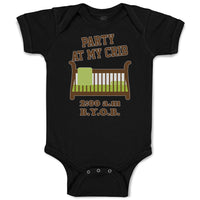 Baby Clothes Party at My Crib 2.00 A.M B.Y.O.B Baby Bodysuits Boy & Girl Cotton