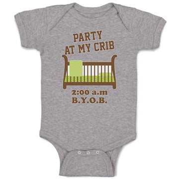Baby Clothes Party at My Crib 2.00 A.M B.Y.O.B Baby Bodysuits Boy & Girl Cotton