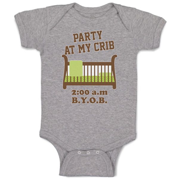 Baby Clothes Party at My Crib 2.00 A.M B.Y.O.B Baby Bodysuits Boy & Girl Cotton