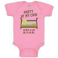 Baby Clothes Party at My Crib 2.00 A.M B.Y.O.B Baby Bodysuits Boy & Girl Cotton