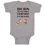 Baby Clothes Born Together Friends Forever Baby Bodysuits Boy & Girl Cotton