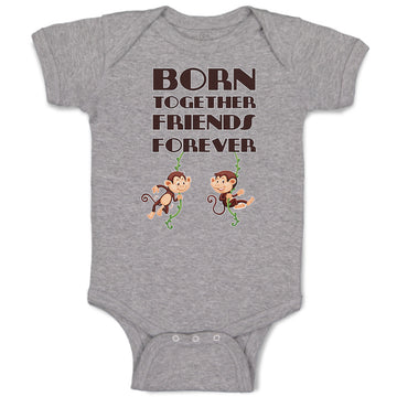 Baby Clothes Born Together Friends Forever Baby Bodysuits Boy & Girl Cotton