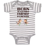 Baby Clothes Born Together Friends Forever Baby Bodysuits Boy & Girl Cotton