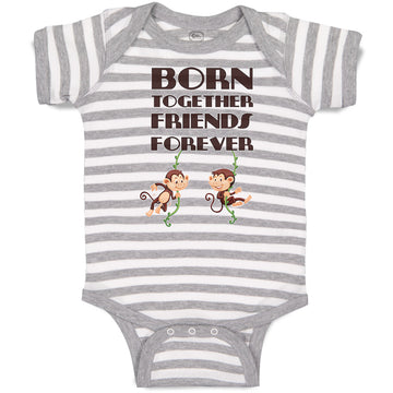 Baby Clothes Born Together Friends Forever Baby Bodysuits Boy & Girl Cotton
