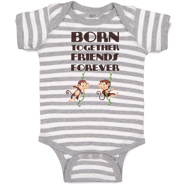 Baby Clothes Born Together Friends Forever Baby Bodysuits Boy & Girl Cotton