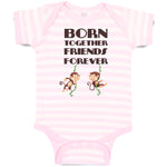 Baby Clothes Born Together Friends Forever Baby Bodysuits Boy & Girl Cotton