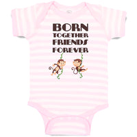 Baby Clothes Born Together Friends Forever Baby Bodysuits Boy & Girl Cotton