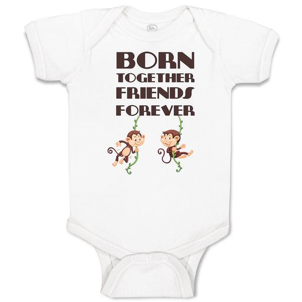Baby Clothes Born Together Friends Forever Baby Bodysuits Boy & Girl Cotton