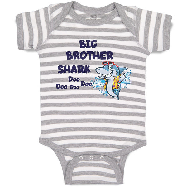 Baby Clothes Big Brother Shark Doo Doo Doo Doo Baby Bodysuits Boy & Girl Cotton