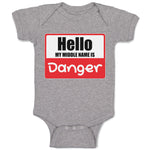 Baby Clothes Hello My Middle Name Is Danger Baby Bodysuits Boy & Girl Cotton