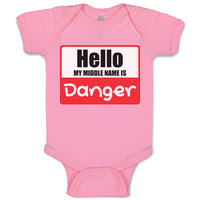 Baby Clothes Hello My Middle Name Is Danger Baby Bodysuits Boy & Girl Cotton