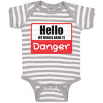 Baby Clothes Hello My Middle Name Is Danger Baby Bodysuits Boy & Girl Cotton