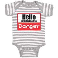 Baby Clothes Hello My Middle Name Is Danger Baby Bodysuits Boy & Girl Cotton