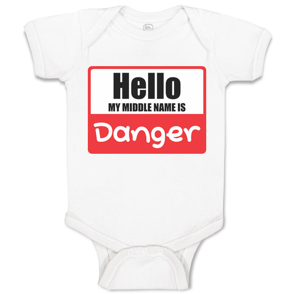 Baby Clothes Hello My Middle Name Is Danger Baby Bodysuits Boy & Girl Cotton