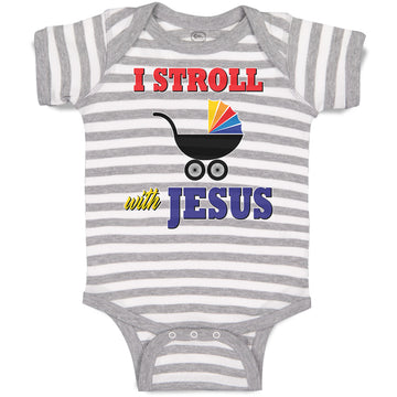 Baby Clothes I Stroll with Jesus Baby Bodysuits Boy & Girl Cotton