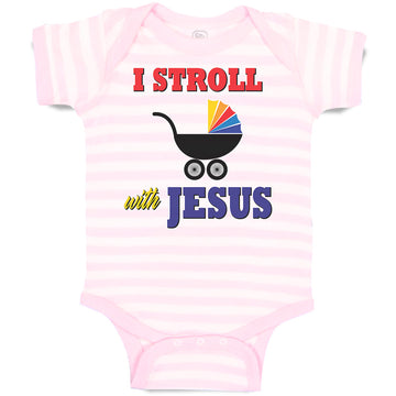 Baby Clothes I Stroll with Jesus Baby Bodysuits Boy & Girl Cotton