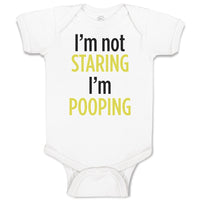 Baby Clothes I'M Not Staring I'M Pooping Baby Bodysuits Boy & Girl Cotton