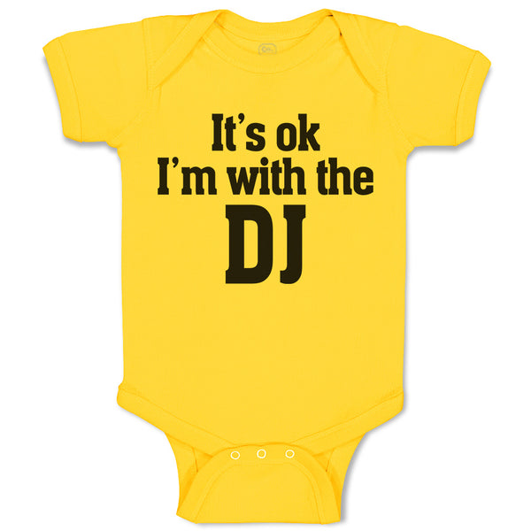 Baby Clothes It's Ok I'M with The Dj Baby Bodysuits Boy & Girl Cotton