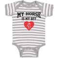 Baby Clothes My Horse Is My Bff Baby Bodysuits Boy & Girl Newborn Clothes Cotton