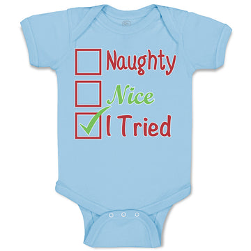 Baby Clothes Naughty Nice I Tried Baby Bodysuits Boy & Girl Cotton
